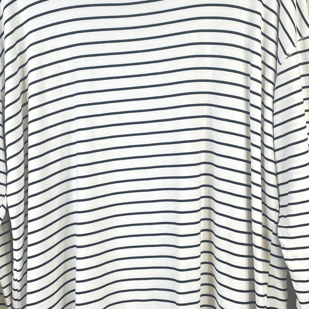 Liz Claiborne Striped Tunic Top Women XLarge Neutral Capsule Comfy Travel Lounge - Picture 3 of 12